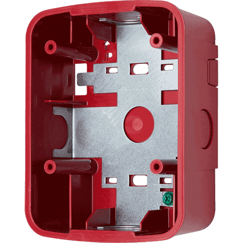 System Sensor SBBSPRL Wall-Mount Speaker/Strobe Surface Back Box, Red